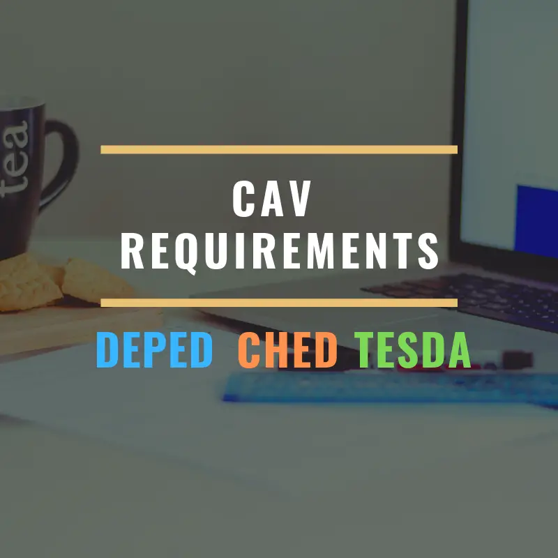 cav requirements deped ched tesda certification authentication verification