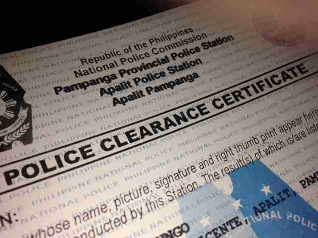 how to get police clearance