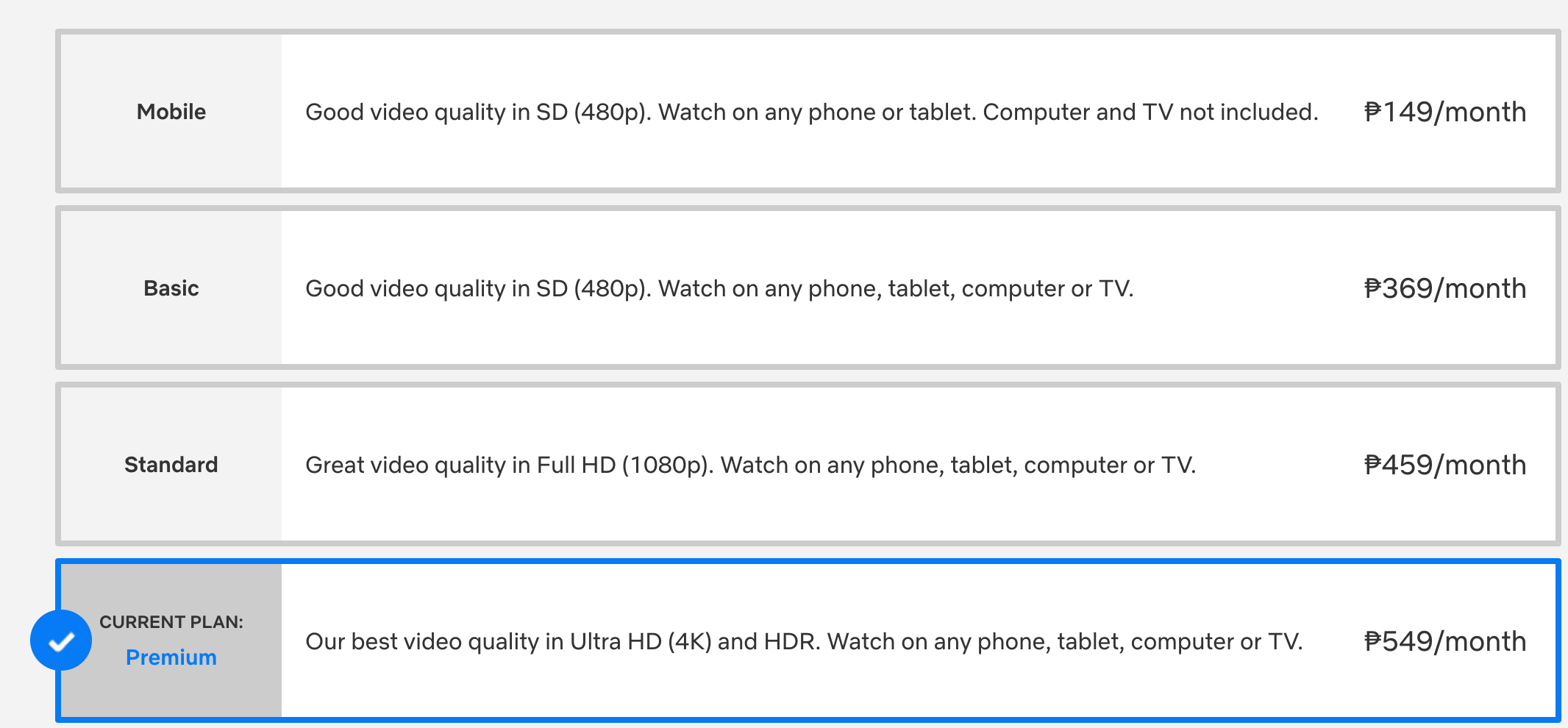 netflix plans pricing philippines