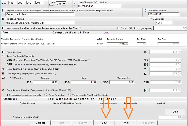 how to submit ebir forms step 9