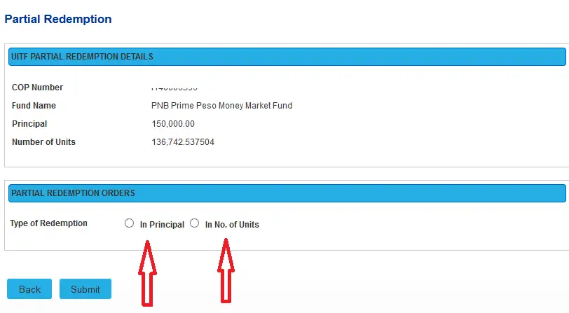 partial redemption pnb