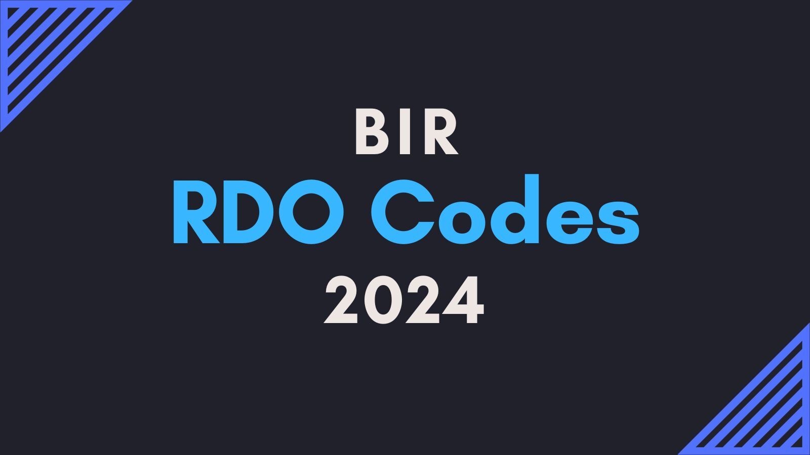 list of BIR RDO codes in 2024
