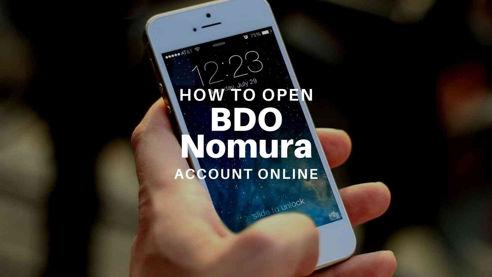 how to open bdo nomura account