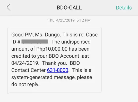 bdo atm withdrawal error fix