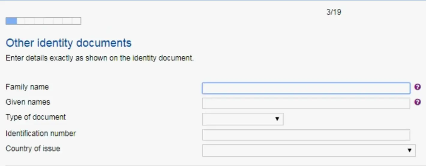 other identity document for visa application