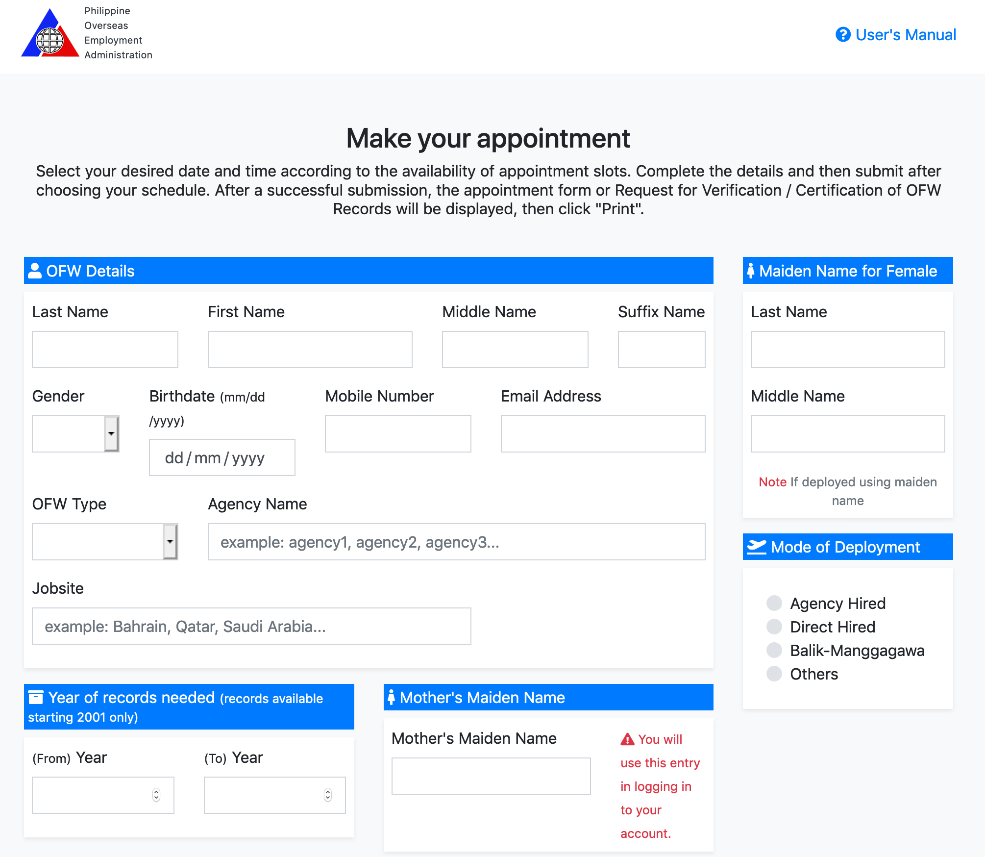 ofw application form