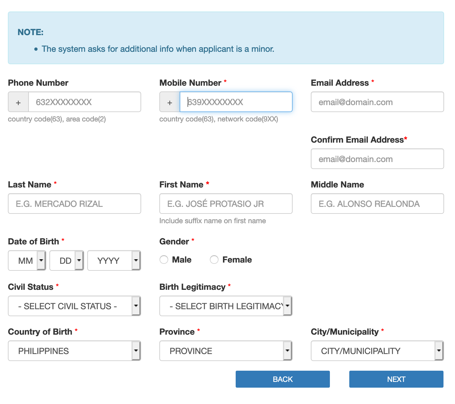 passport application form online