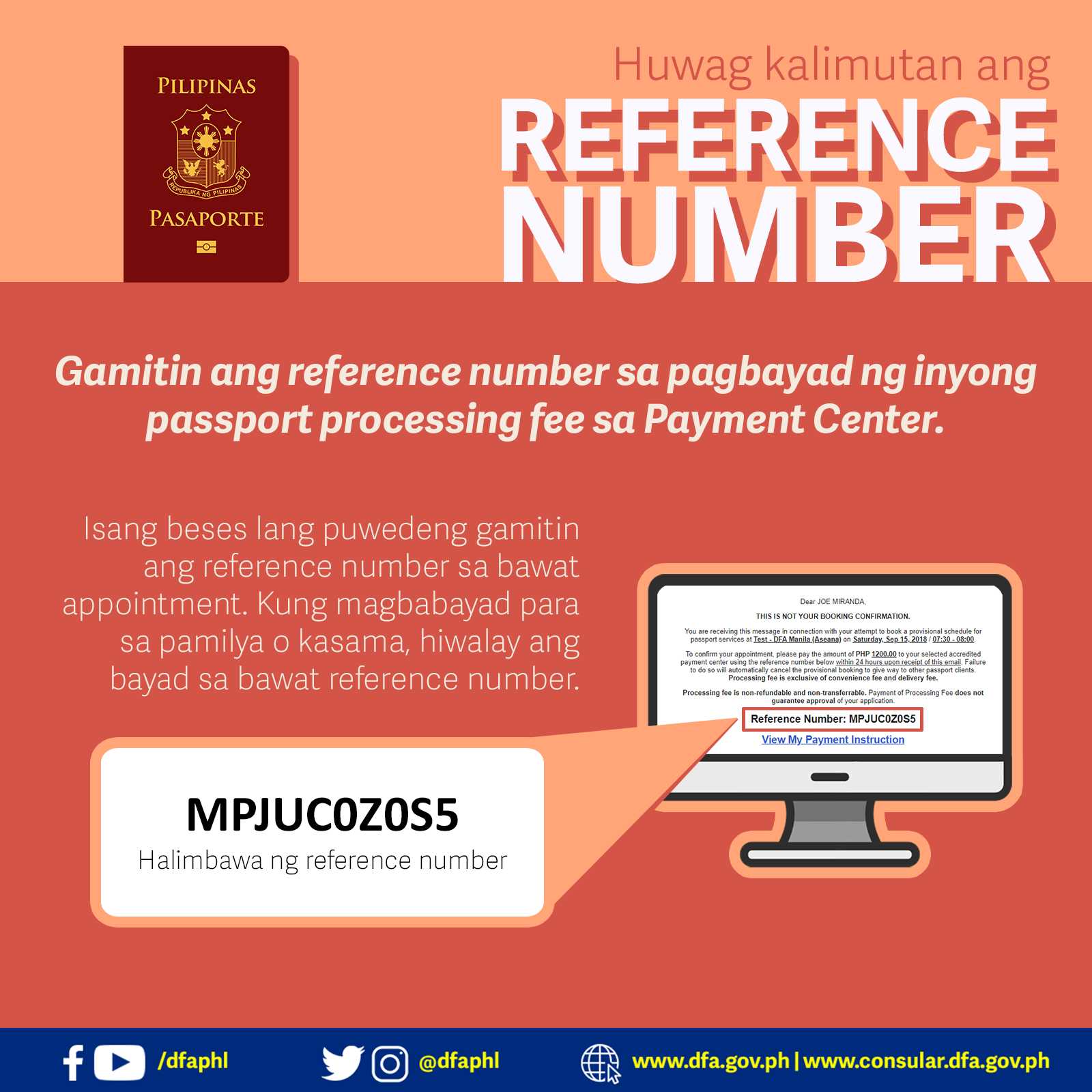 passport payment reference number dfa