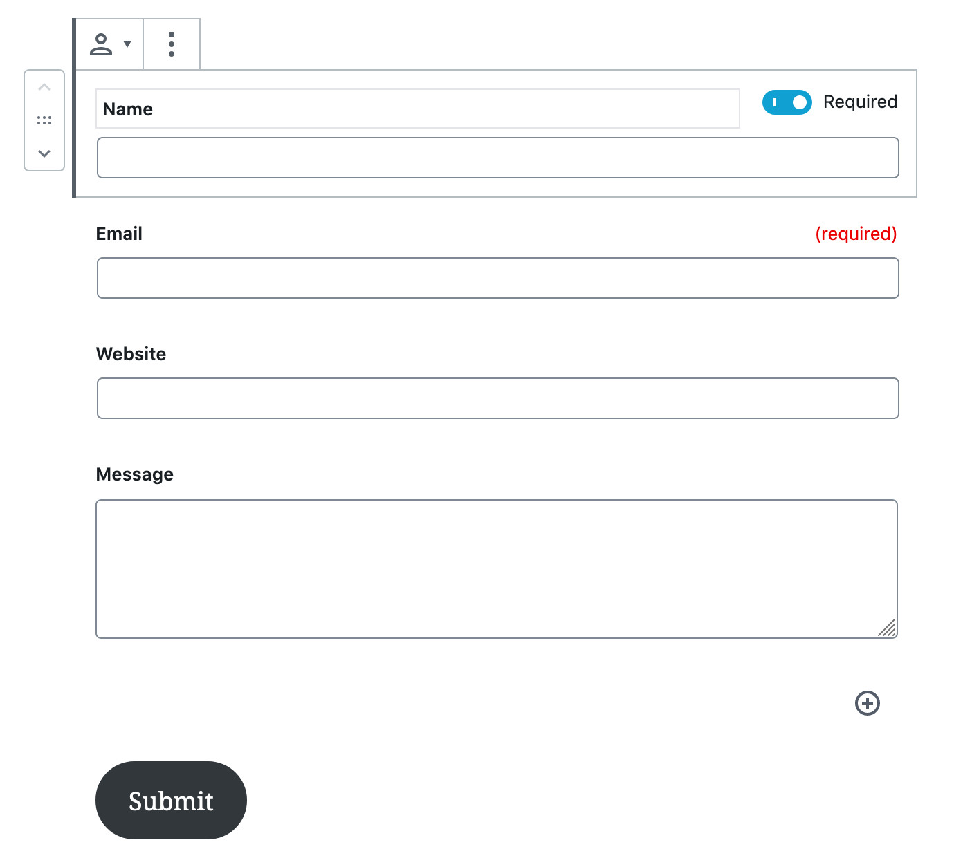 wordpress add contact form to page