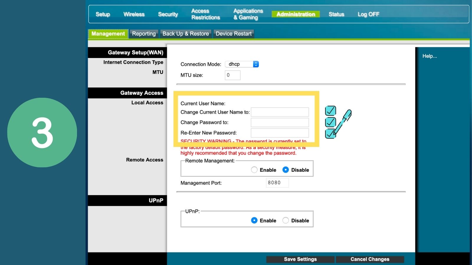 converge default admin step 3