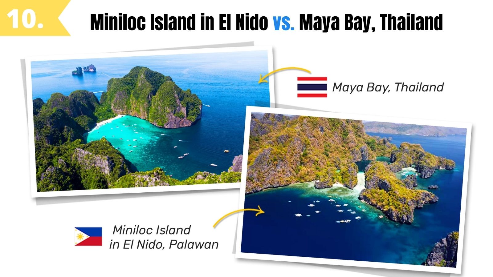 miniloc island el nido palawan vs maya bay thailand