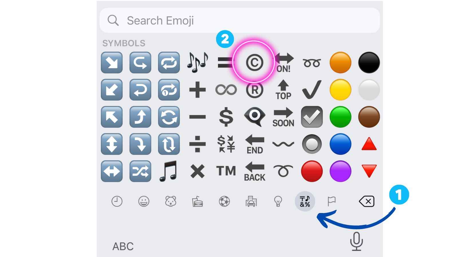 iphone shortcut keyboard