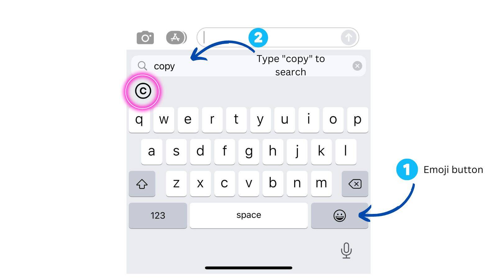 how to type copyright sign on iphone
