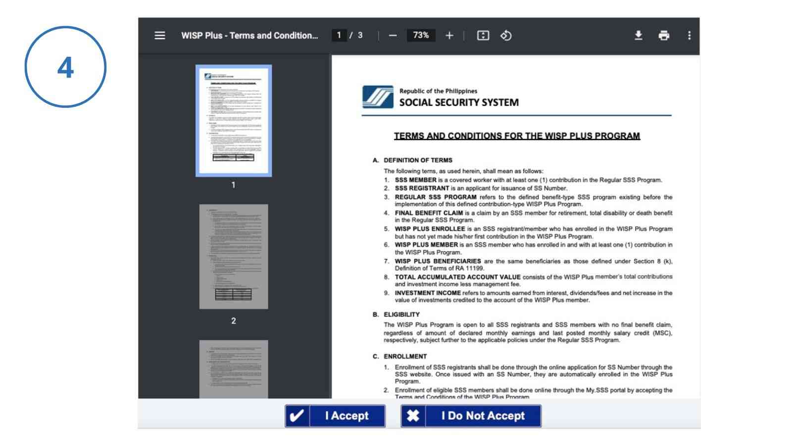 sss wisp plus terms and conditions step 4
