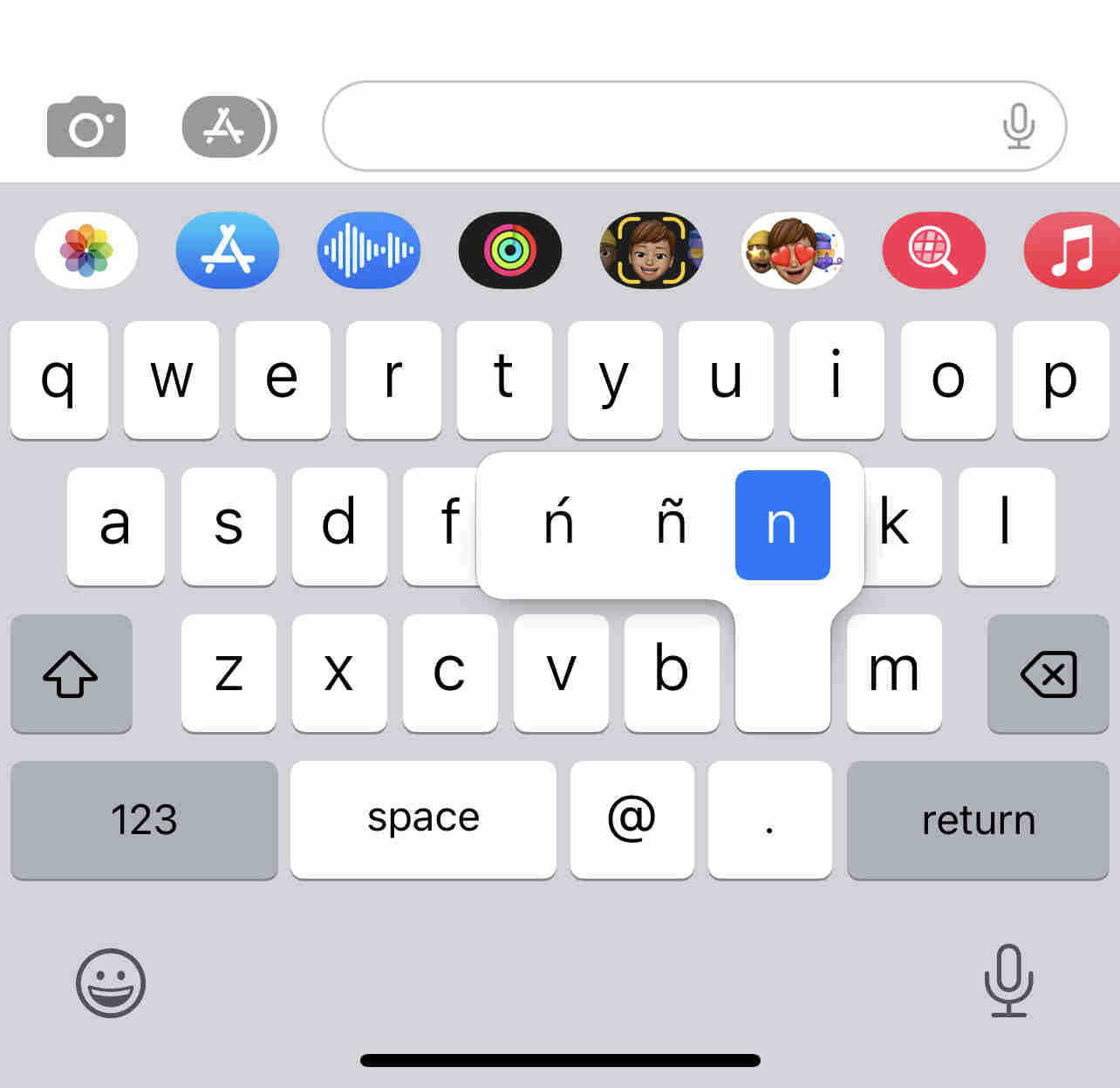 how to type ñ on iphone