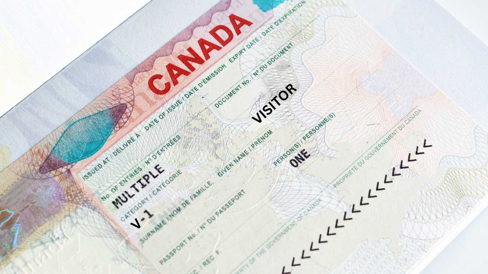 sample Canadian tourist visa