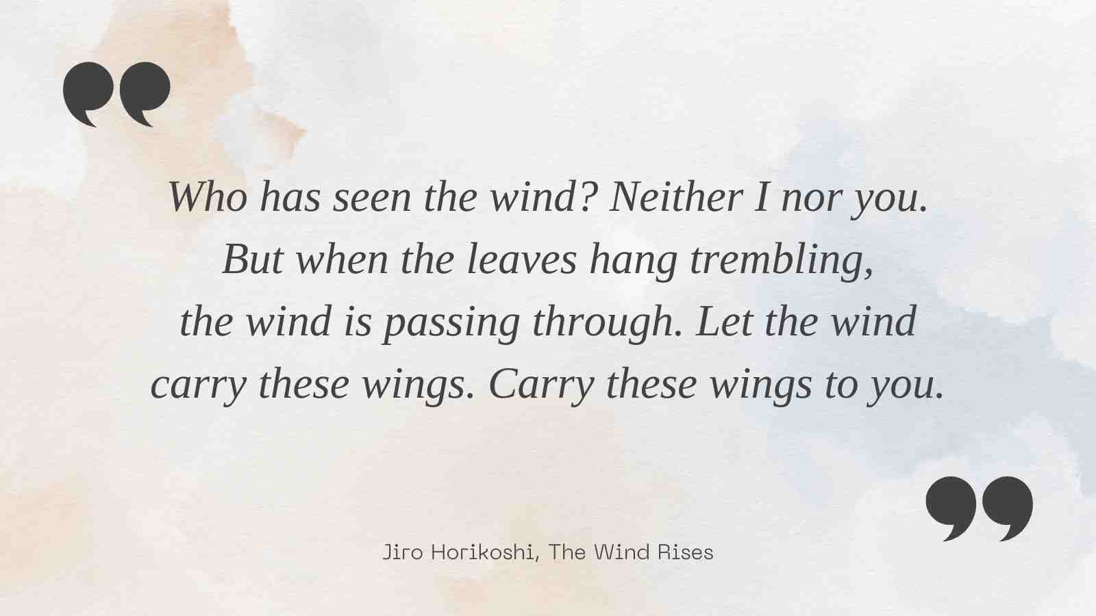 who has seen the wind neither i nor you